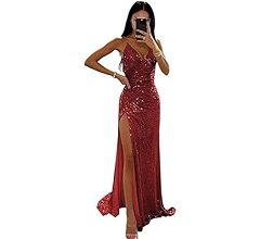 【完売品】Lumignon Riobonborder nermaid dress Amazon.com: YMSDOMBD Women's Sequin Mermaid Prom Dresses